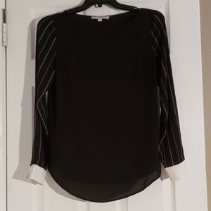 Loft black long sleeve blouse Size S